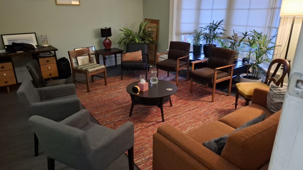 Group therapy room at Northcote Psychology